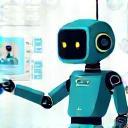 AI robot assisting a user icon